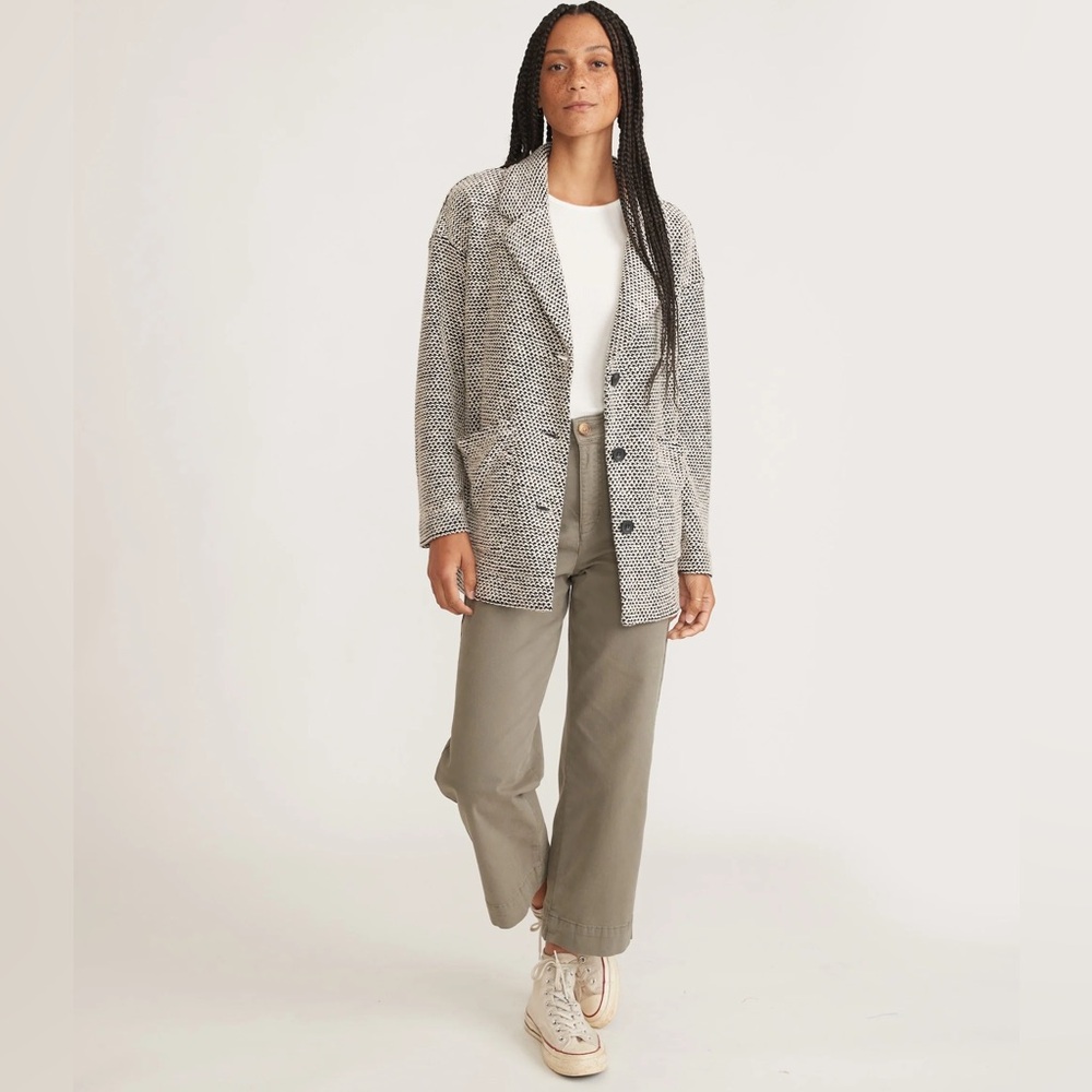 Marine Layer Birdseye Blazer in Black & White Contrast, S